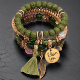 4-Piece Bohemian Vintage Bracelet Set for Men