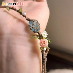 Blue Starry Natural Stone Rope Bracelet
