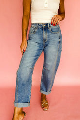 Dusk Blue Vintage Washed Seam Detail Jeans