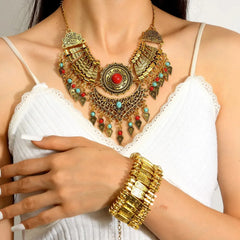Vintage Layered Tassel Necklace – 3 Piece Set
