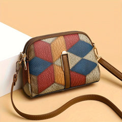 Rhombus Pattern Mini Crossbody Bag for Women