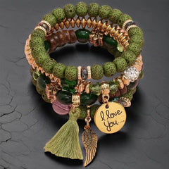 4-Piece Bohemian Vintage Bracelet Set for Men