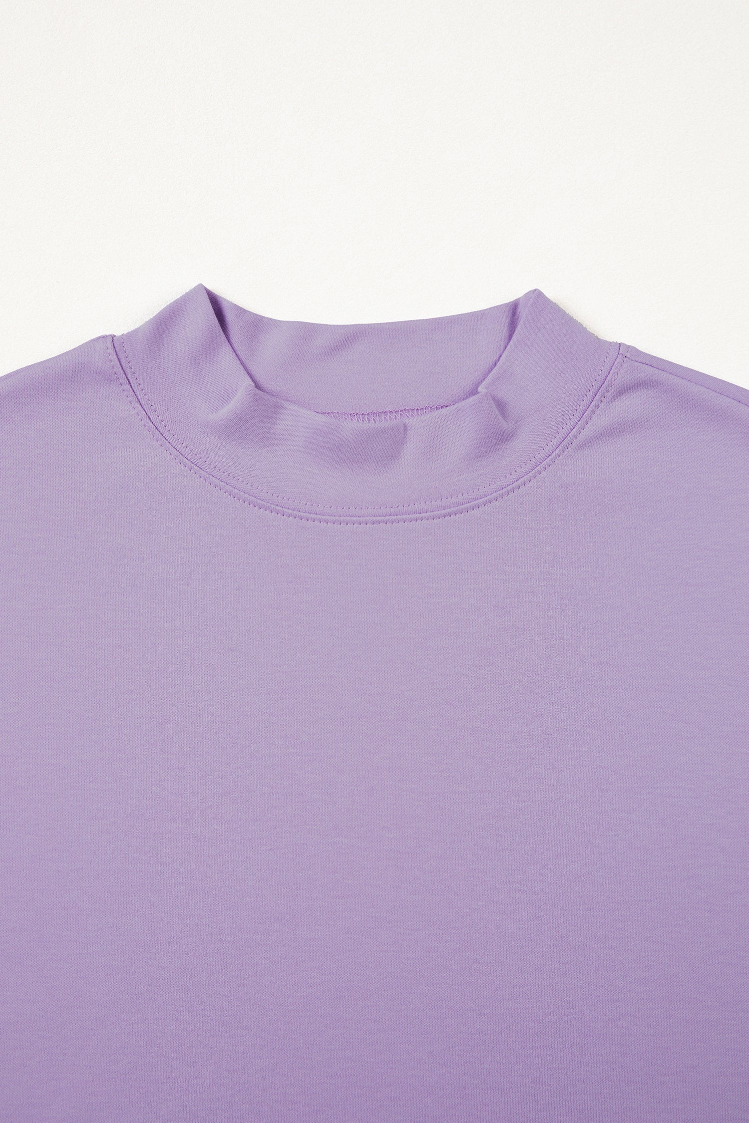 Black Solid Color High Neck Oversize Tee