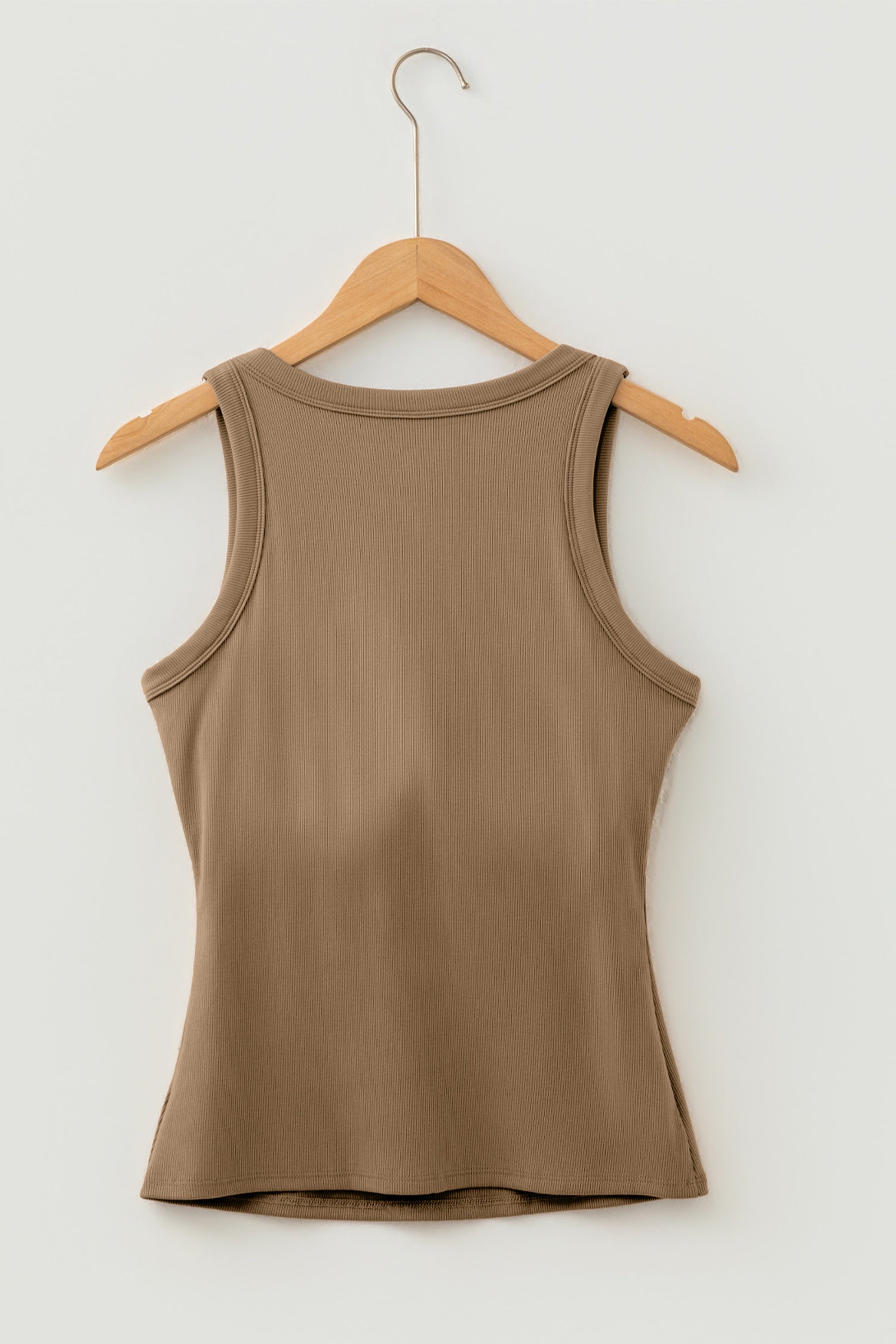 Black Slim Ribbed Padded Tank Top