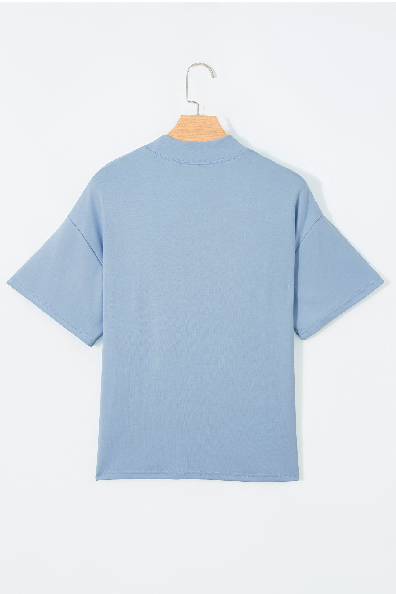 Black Solid Color High Neck Oversize Tee