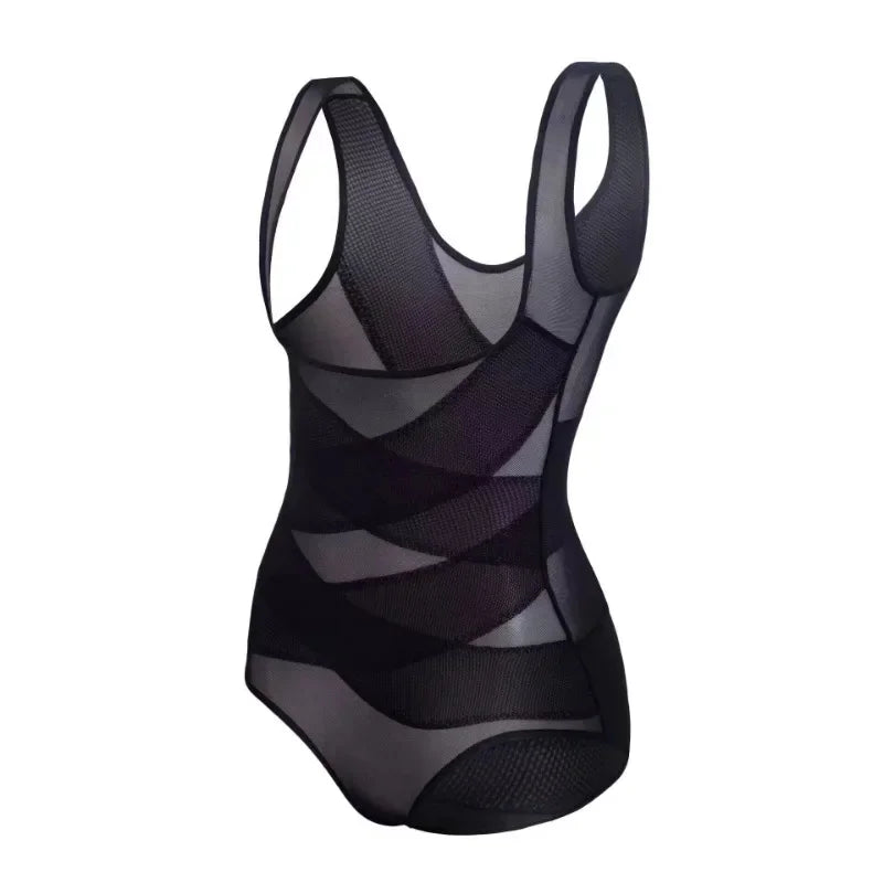 Breathable Mesh Waist-Sculpting Shapewear Bodysuit
