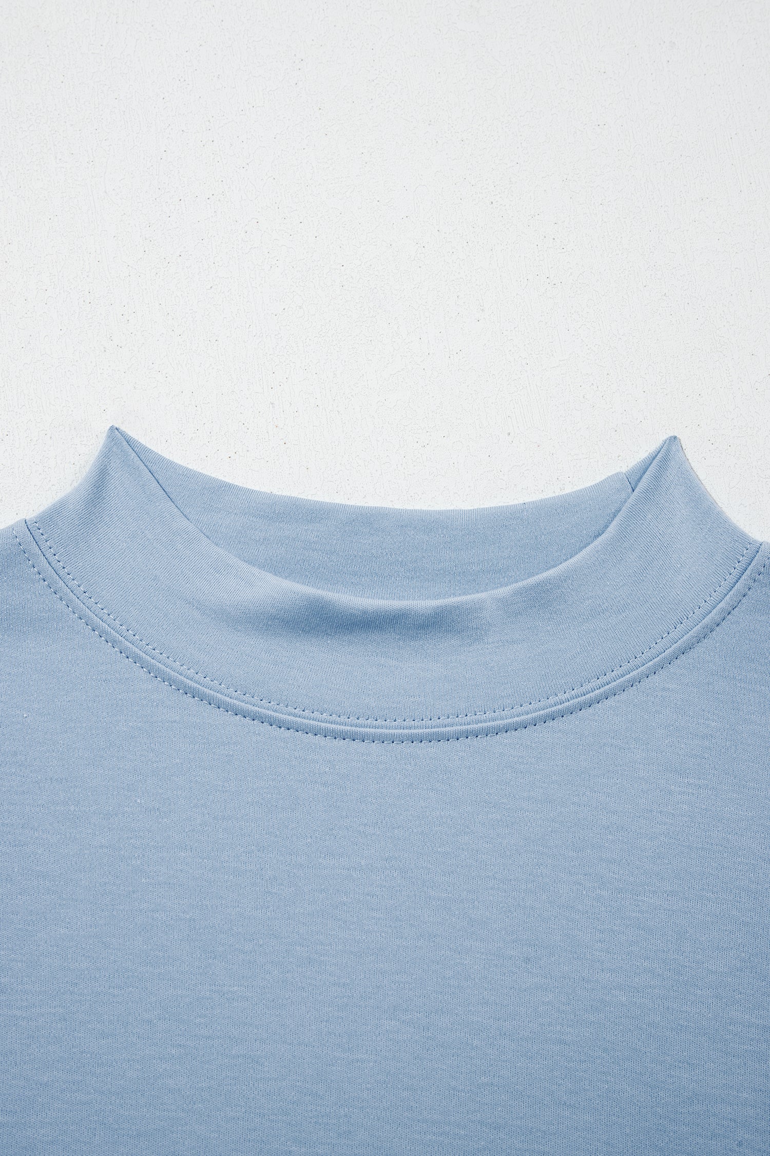 Black Solid Color High Neck Oversize Tee