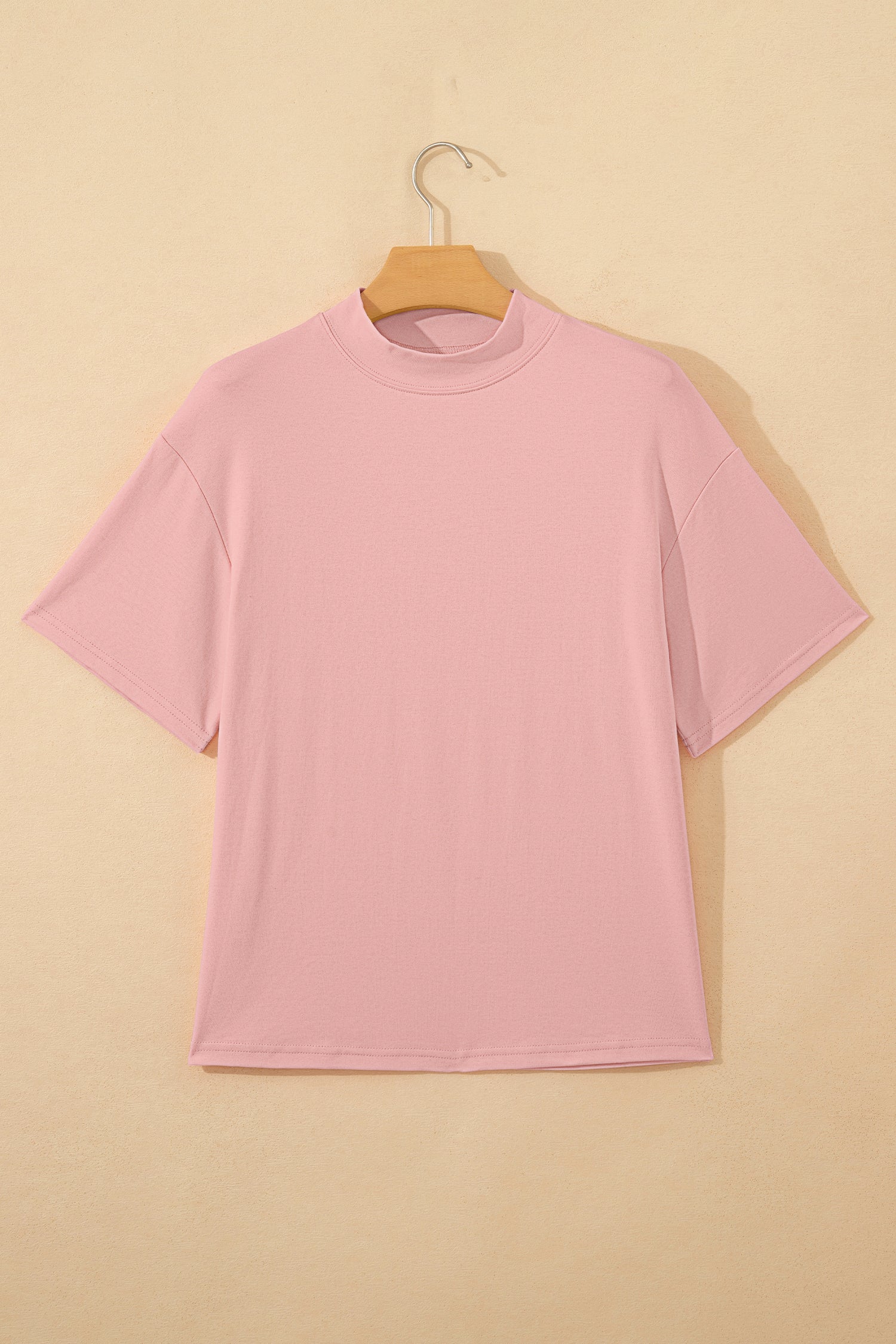 Black Solid Color High Neck Oversize Tee