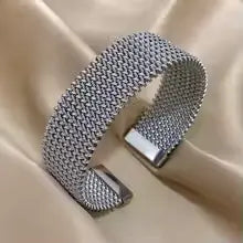 18K Gold-Plated Woven Stainless Steel Bracelet