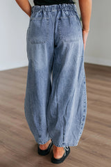 Myosotis Large Patch Pocket Drawstring Paperbag Waist Barrel Jeans