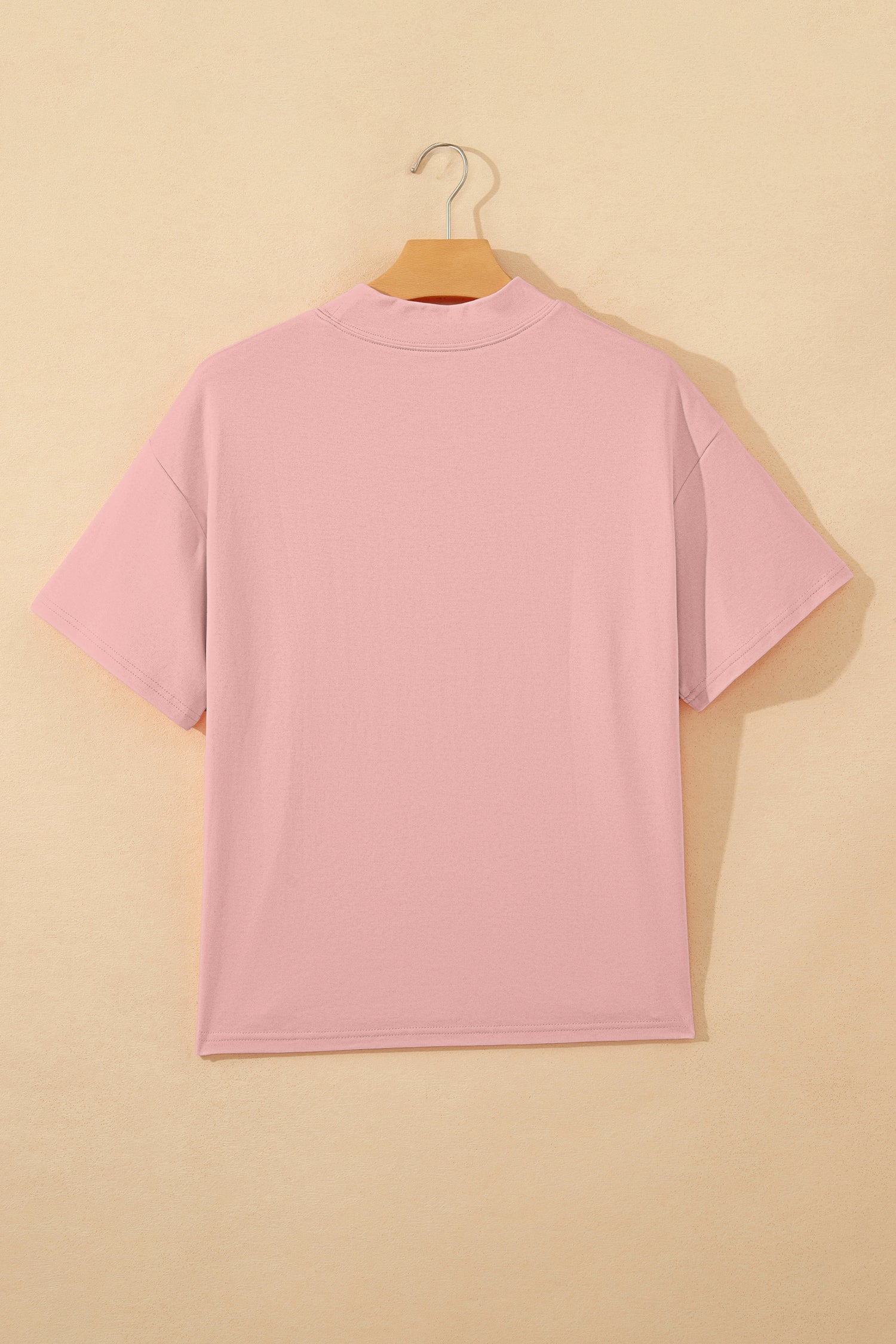 Black Solid Color High Neck Oversize Tee