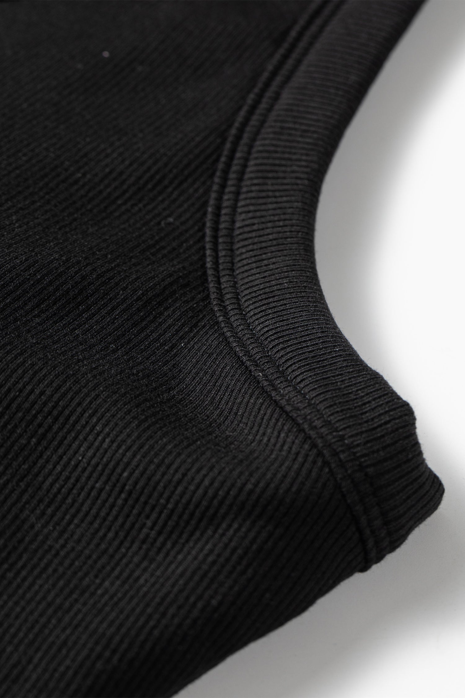 Black Slim Ribbed Padded Tank Top