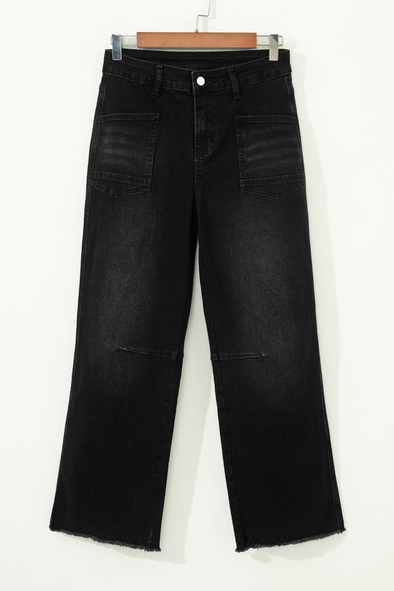 Sail Blue Frayed Cropped Barrel Jeans