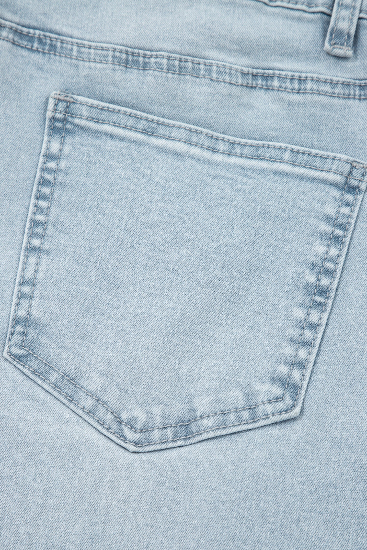 Sail Blue Frayed Cropped Barrel Jeans