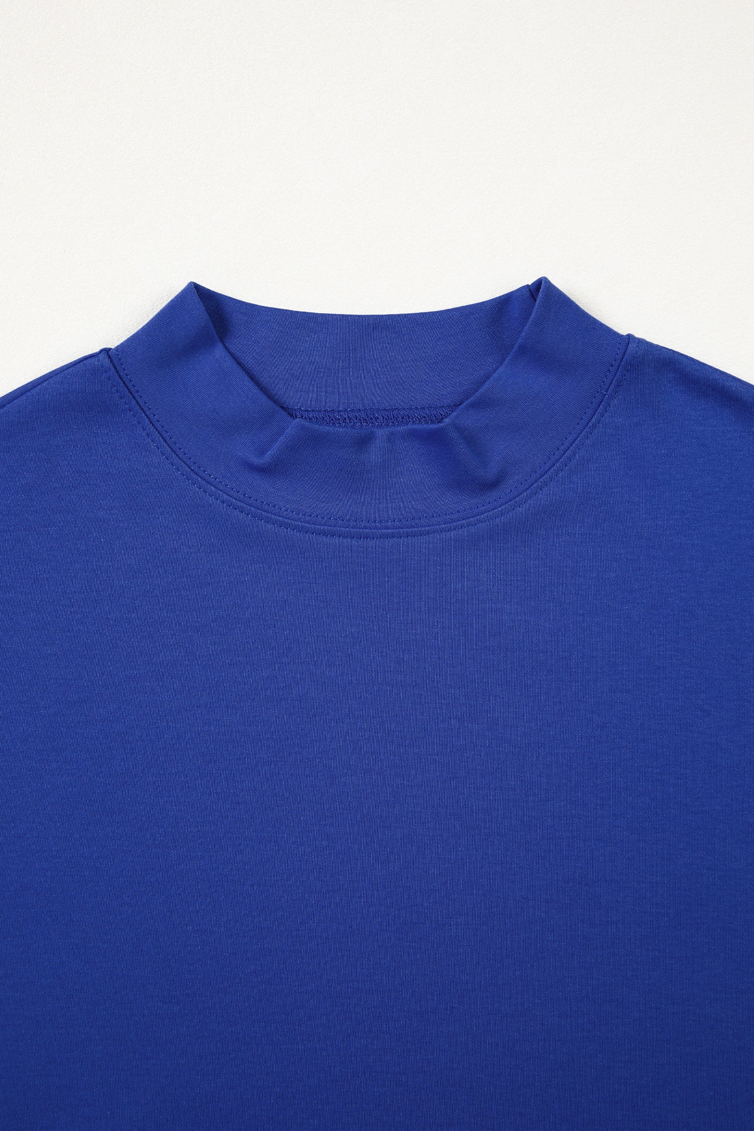 Black Solid Color High Neck Oversize Tee
