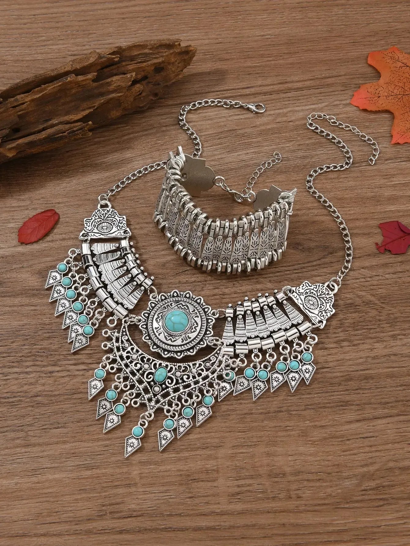 Vintage Layered Tassel Necklace – 3 Piece Set