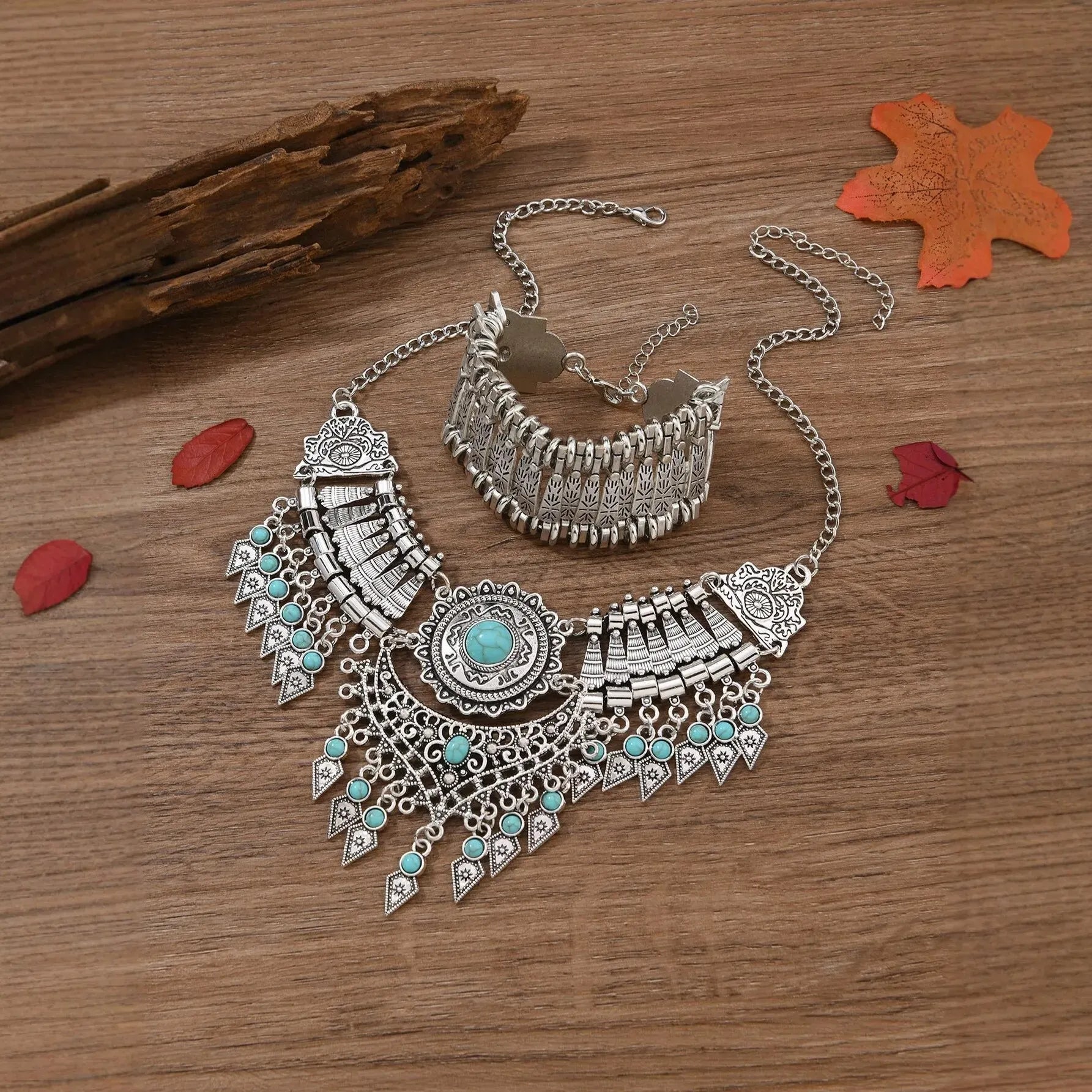 Vintage Layered Tassel Necklace – 3 Piece Set