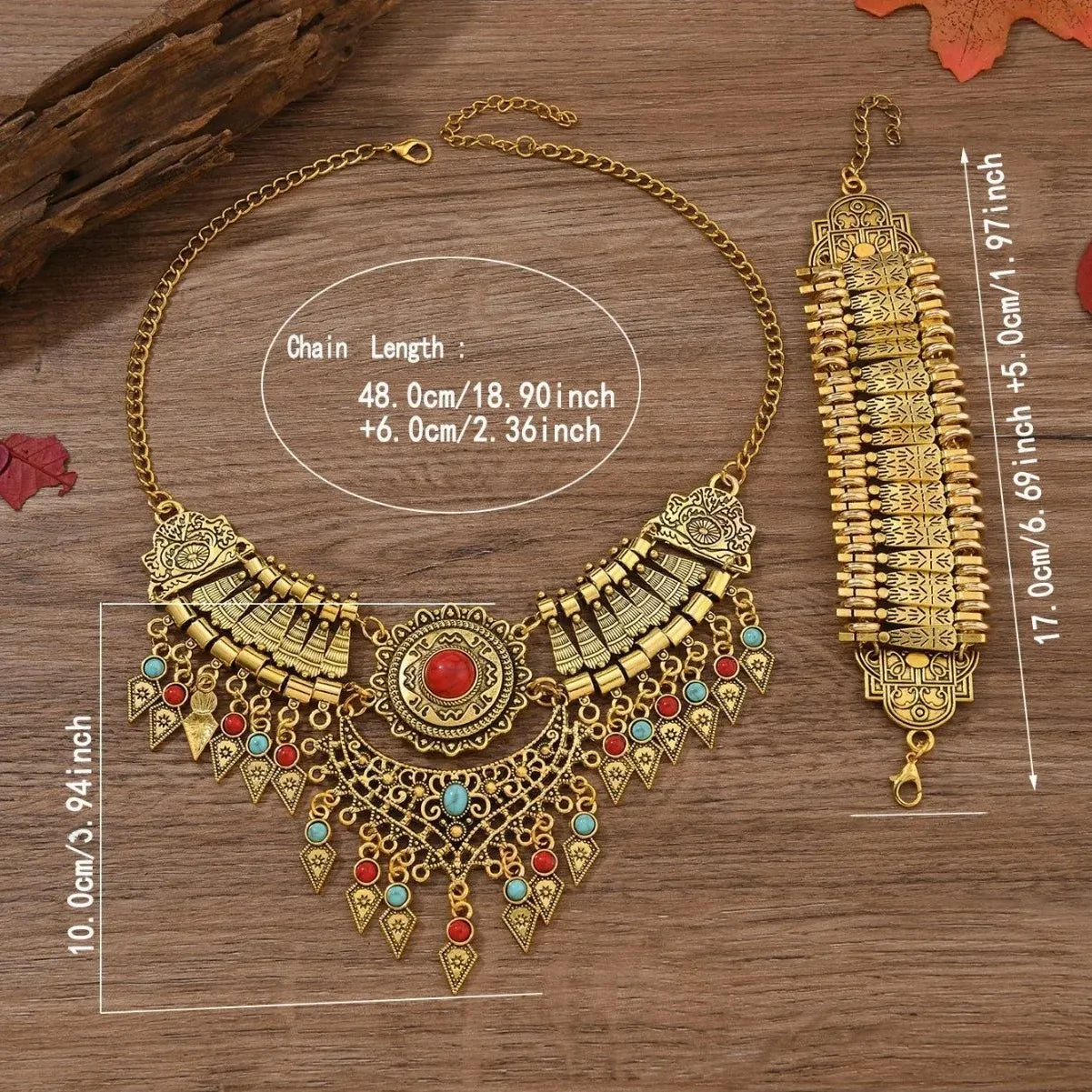 Vintage Layered Tassel Necklace – 3 Piece Set