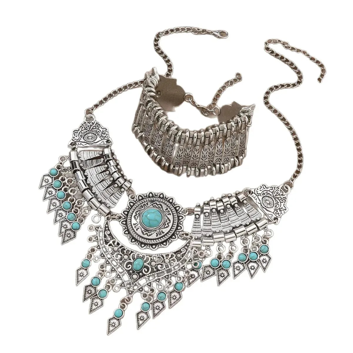 Vintage Layered Tassel Necklace – 3 Piece Set