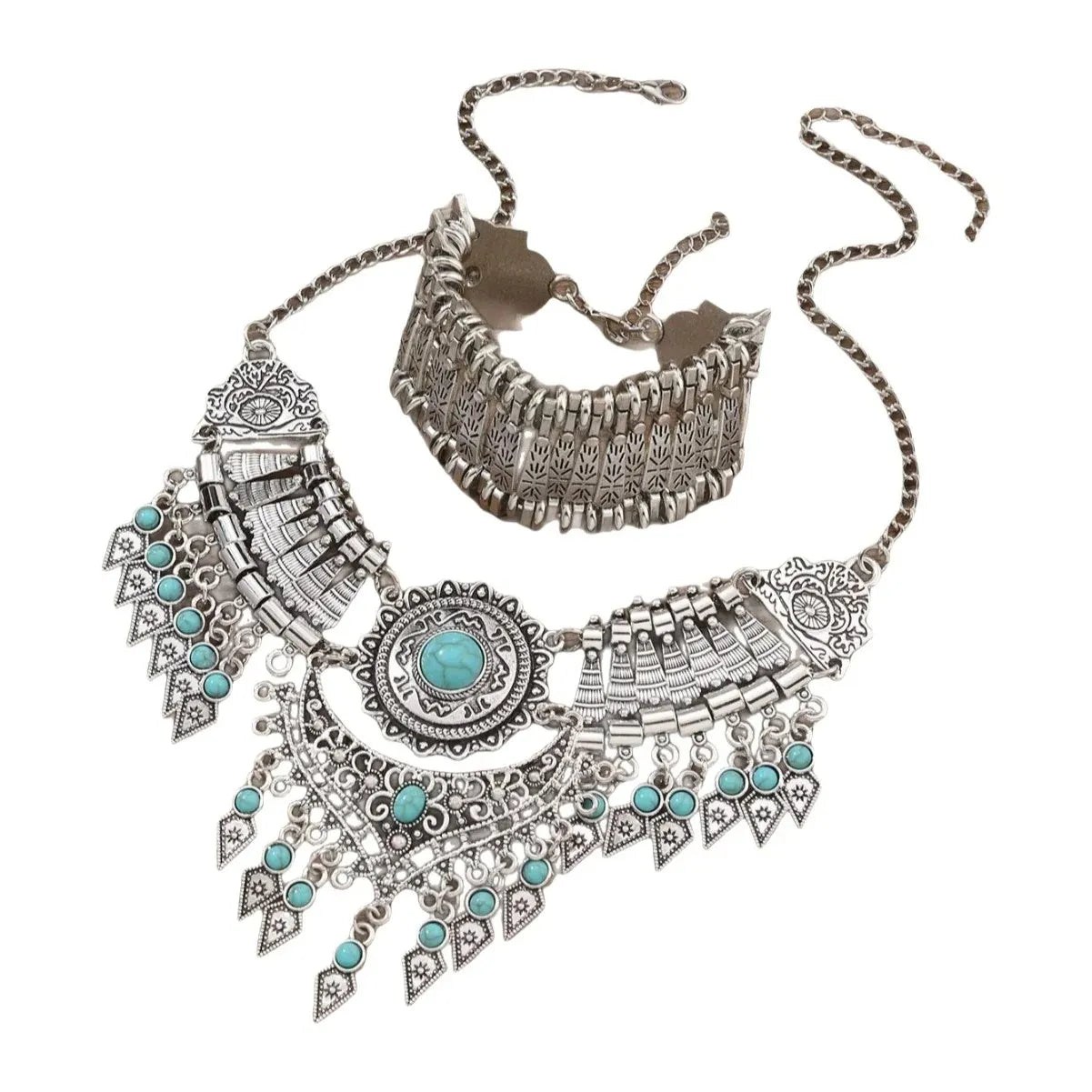 Vintage Layered Tassel Necklace – 3 Piece Set