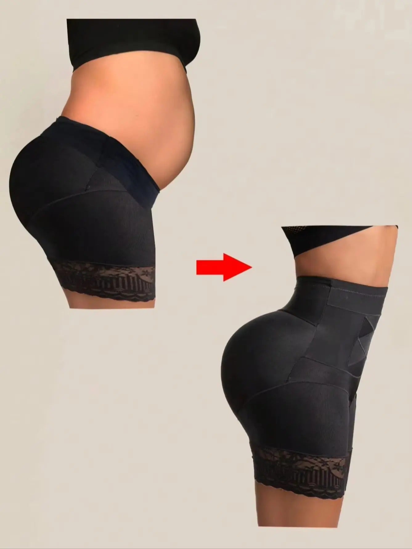 Lace-Trim Tummy Control Shaping Shorts